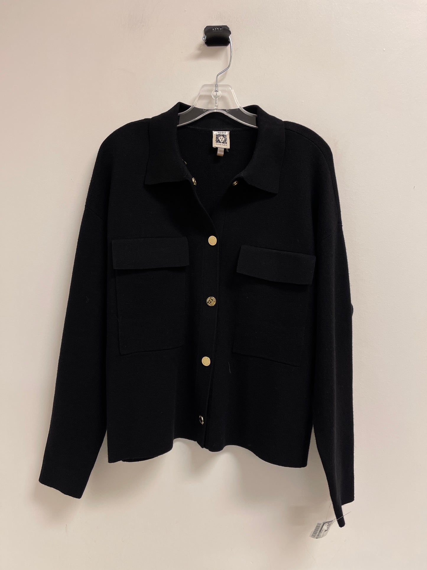 Sweater Cardigan By Anne Klein In Black, Size: M