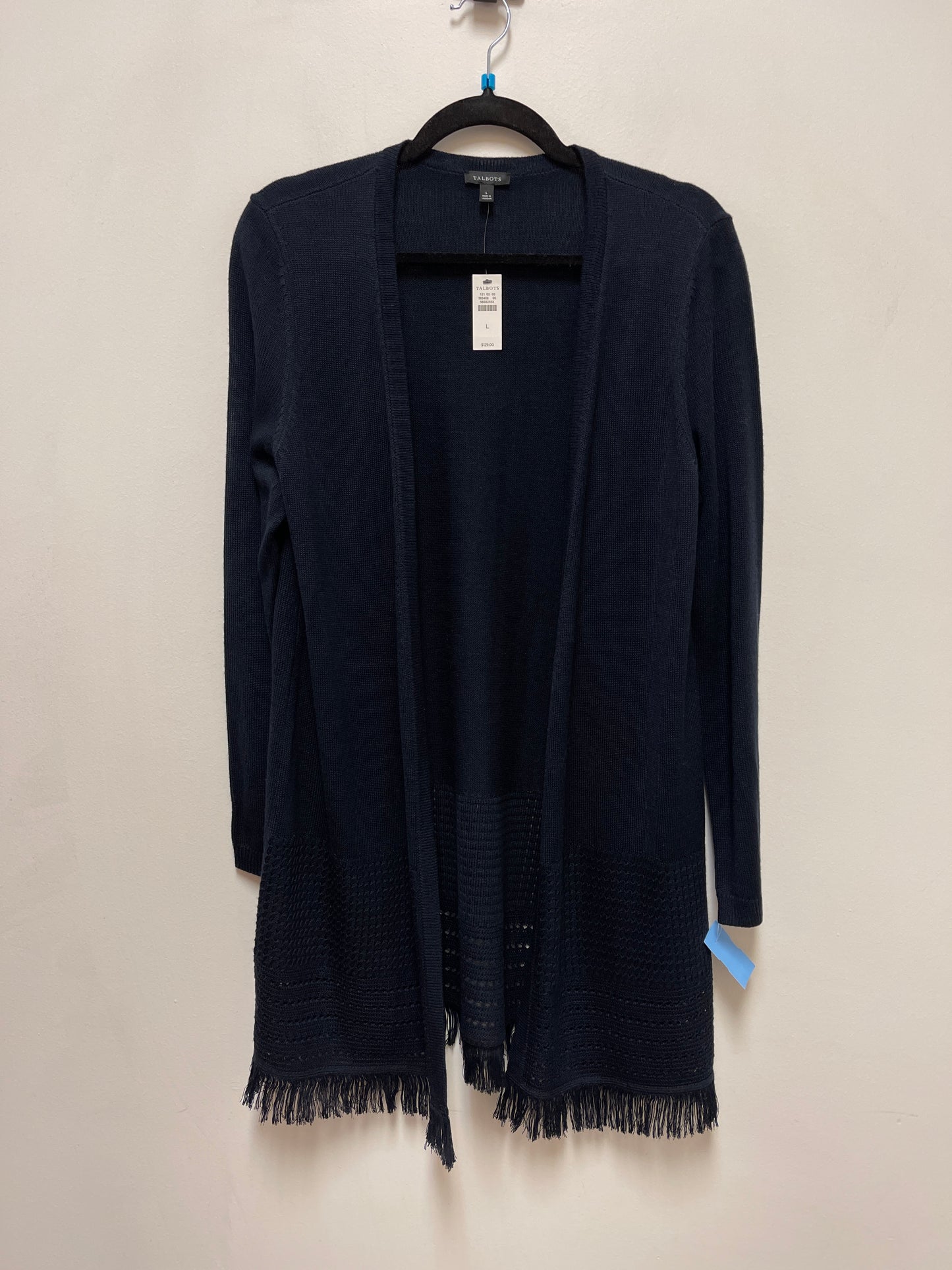 Sweater Cardigan By Talbots In Navy, Size: L