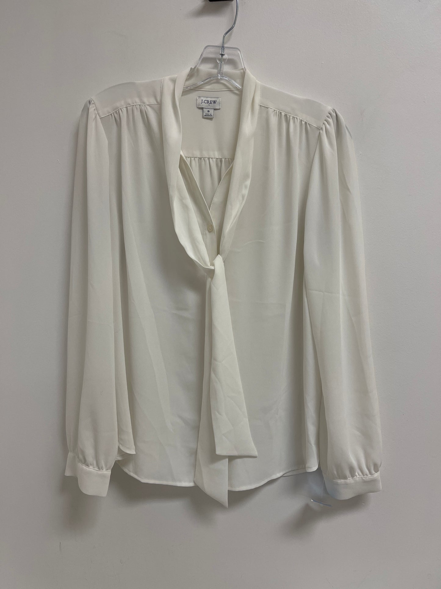 Blouse Long Sleeve By J. Crew In White, Size: S