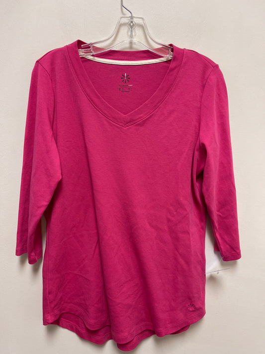 Top Long Sleeve By Isaac Mizrahi Live Qvc In Pink, Size: M