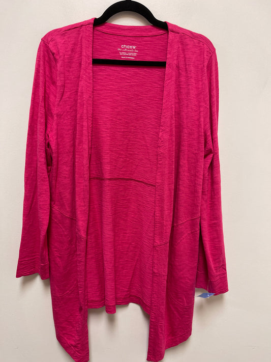 Sweater Cardigan By Chicos In Pink, Size: M