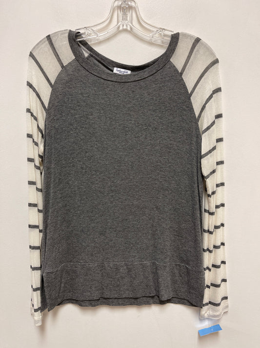 Top Long Sleeve By Splendid In Grey, Size: M