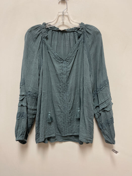 Top Long Sleeve By Wonderly In Blue, Size: L