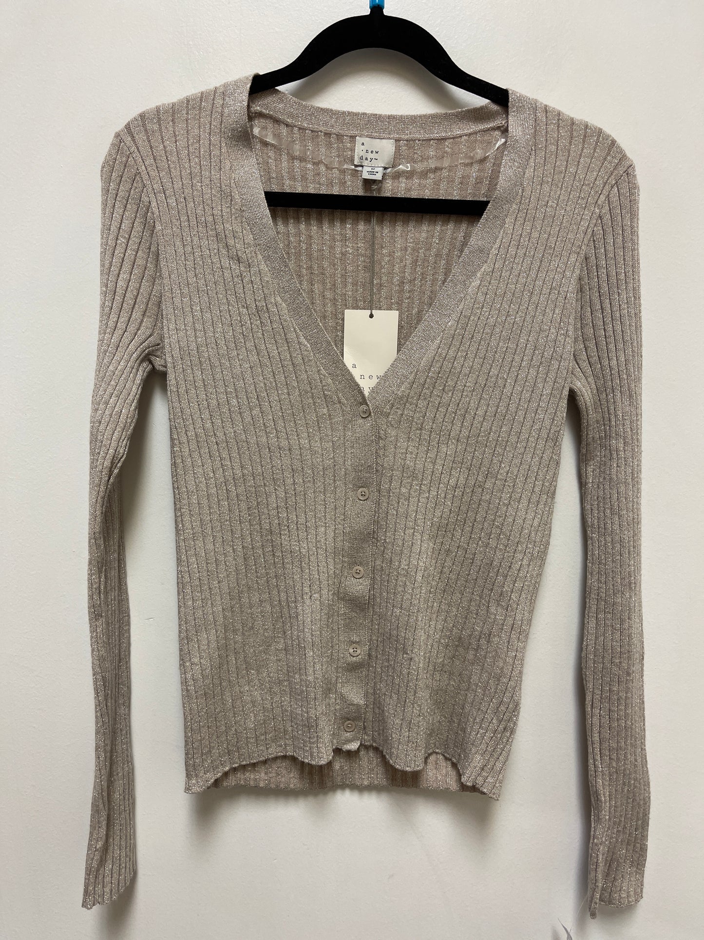 Sweater Cardigan By A New Day In Gold, Size: M