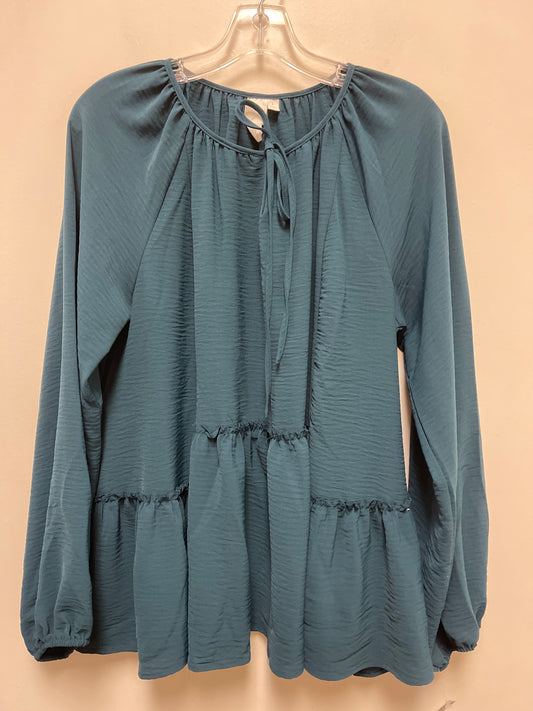 Top Long Sleeve By Clothes Mentor In Teal, Size: L