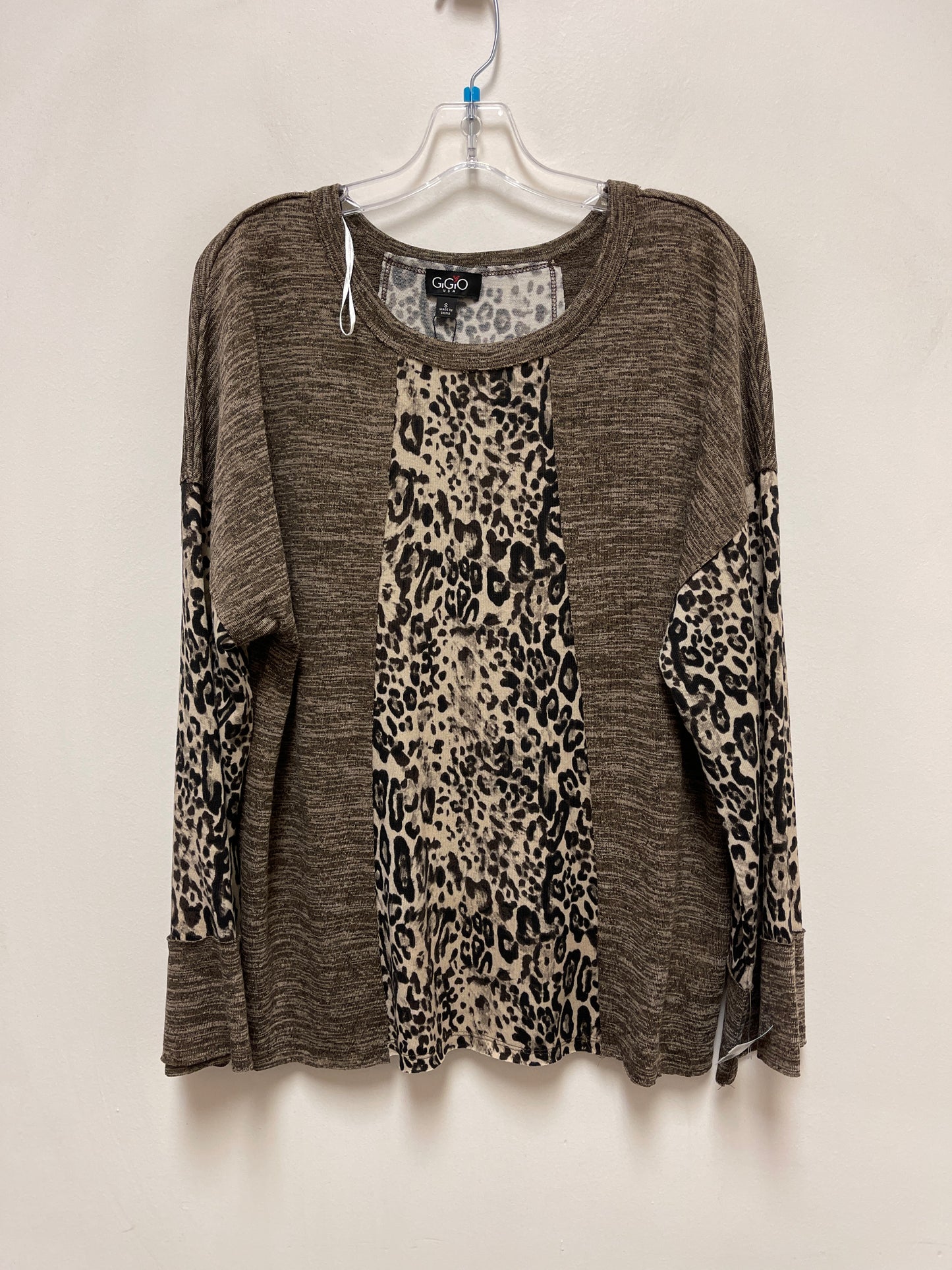 Top Long Sleeve By Gigio In Animal Print, Size: S