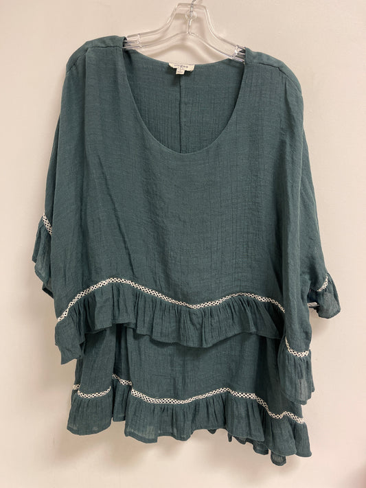 Tunic Short Sleeve By Umgee In Teal, Size: L