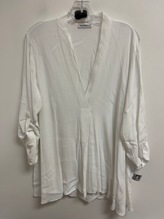 Tunic Long Sleeve By Clothes Mentor In White, Size: L