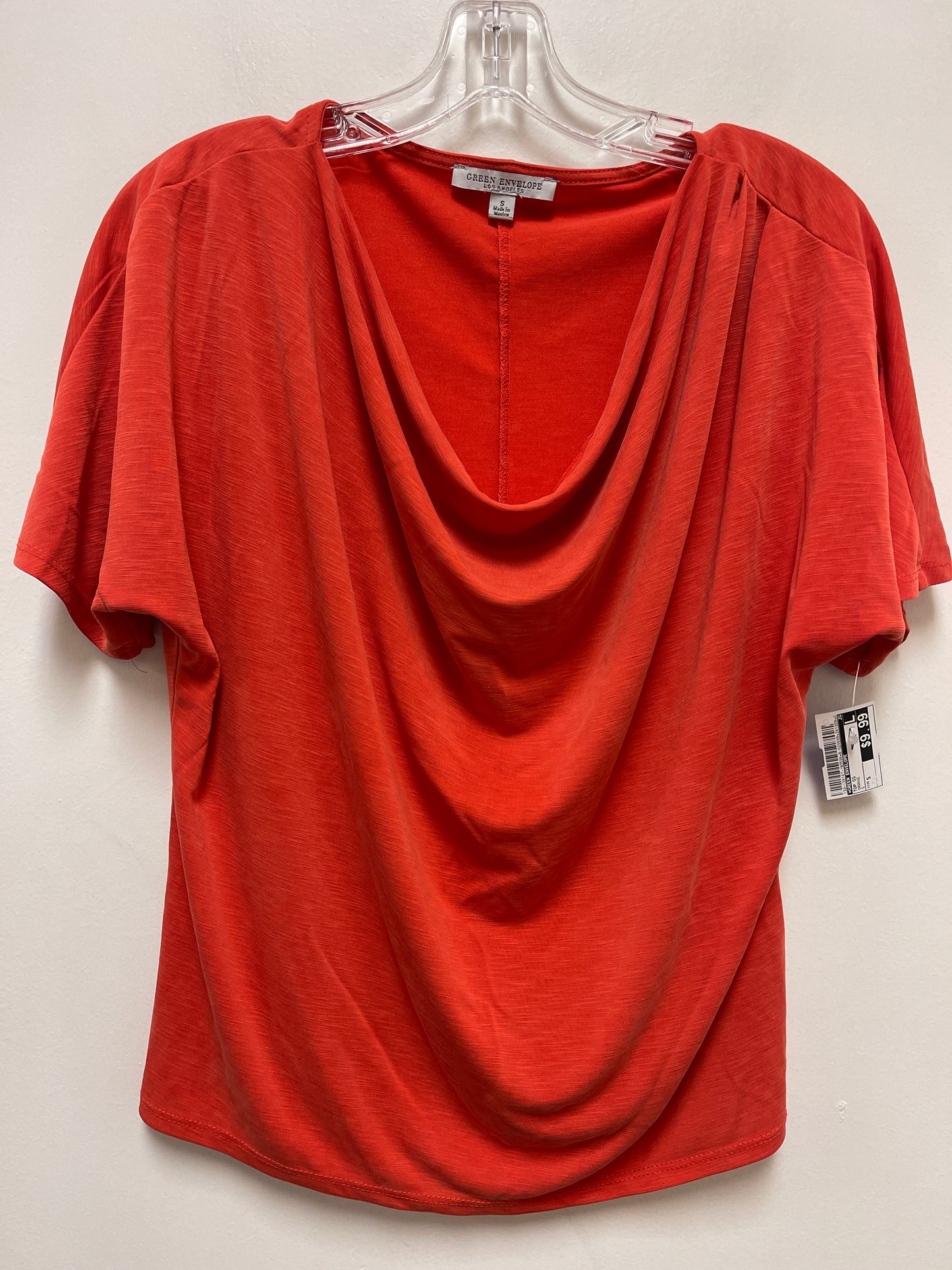 Top Short Sleeve By Green Envelope In Orange, Size: S