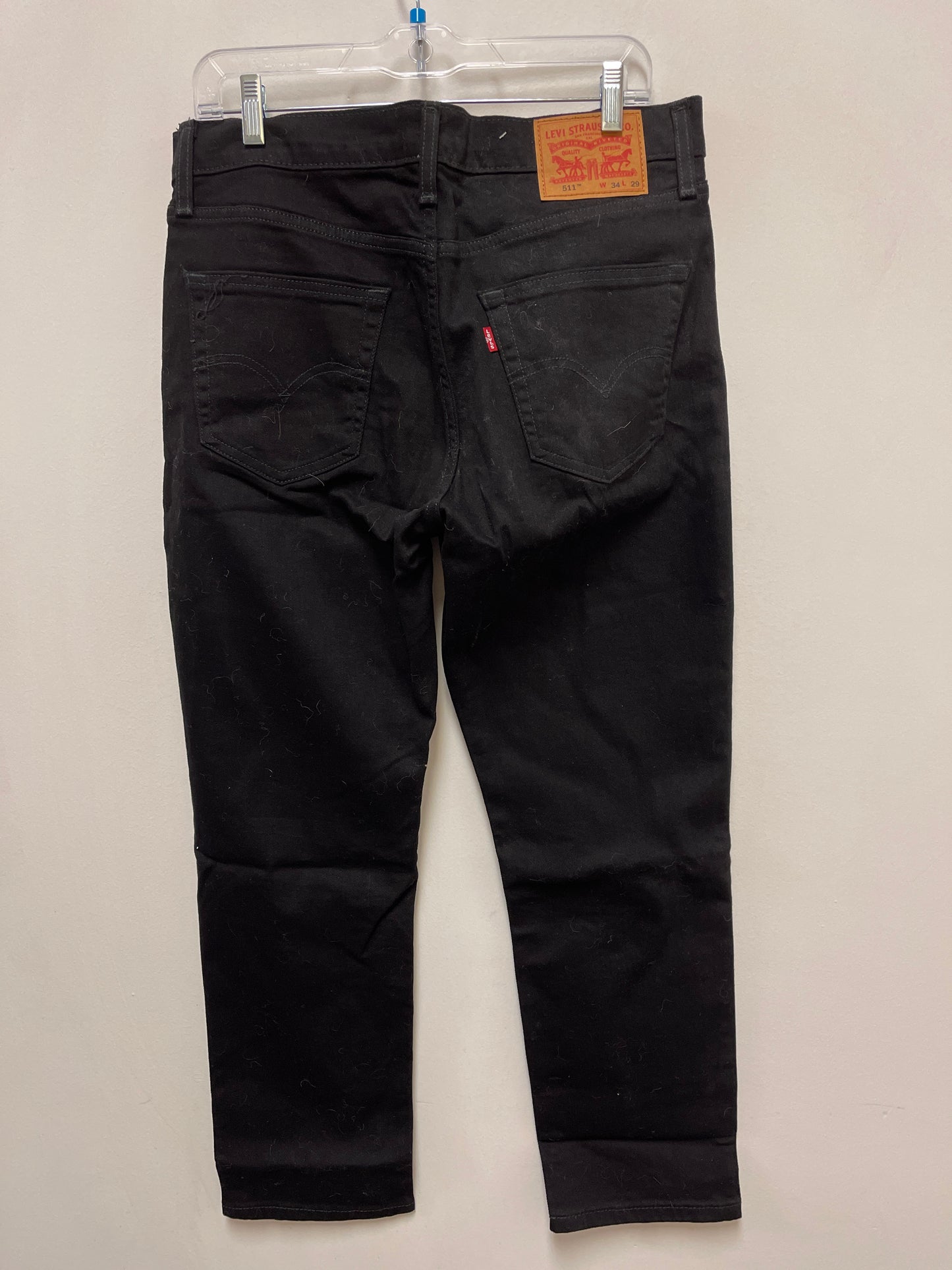 Jeans Straight By Levis In Black, Size: 18