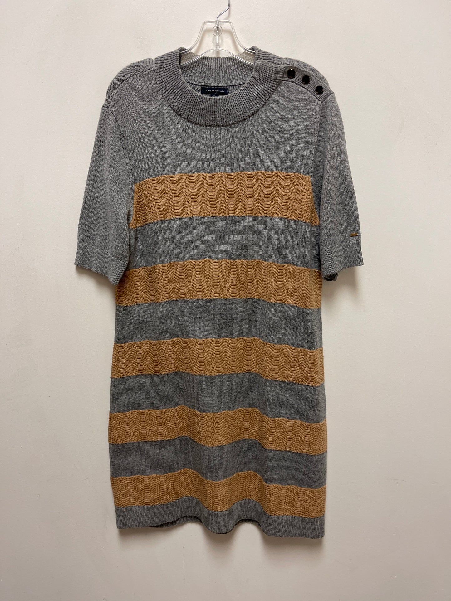 Dress Casual Midi By Tommy Hilfiger In Grey, Size: Xl