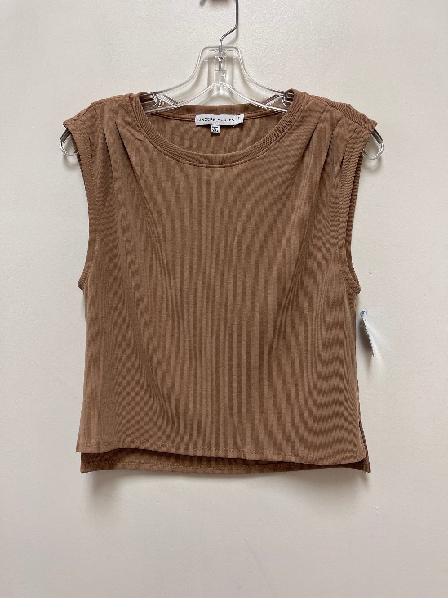 Top Sleeveless By Clothes Mentor In Brown, Size: S