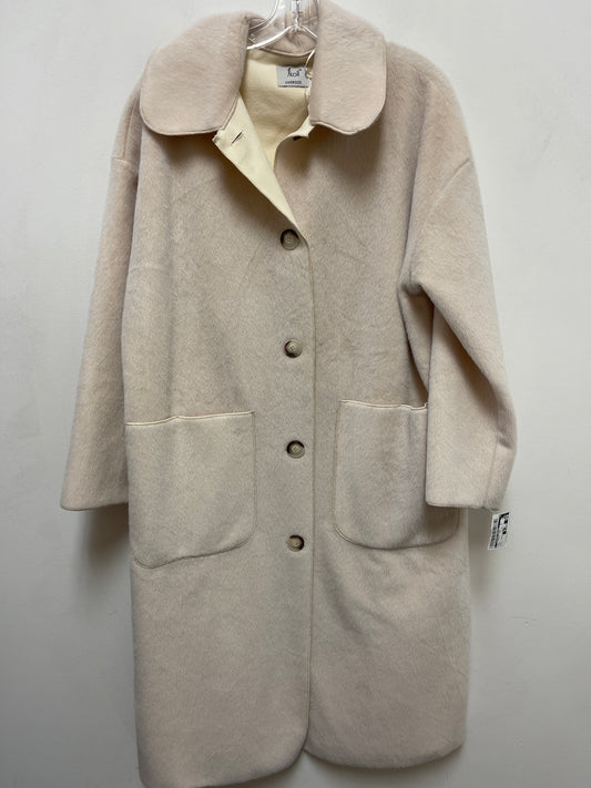 Coat Trench Coat By Clothes Mentor In Cream, Size: L