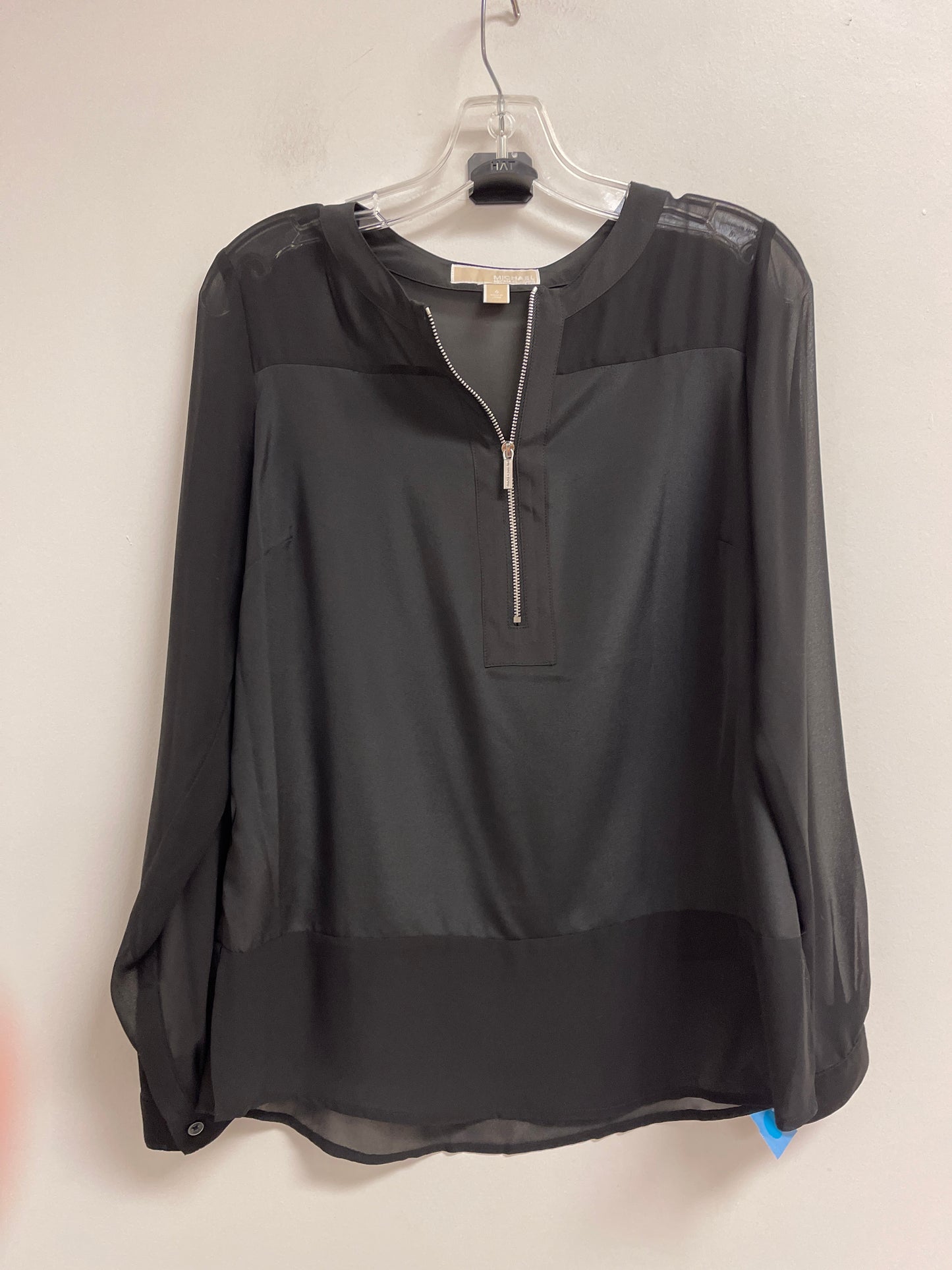 Top Long Sleeve By Michael By Michael Kors In Black, Size: S