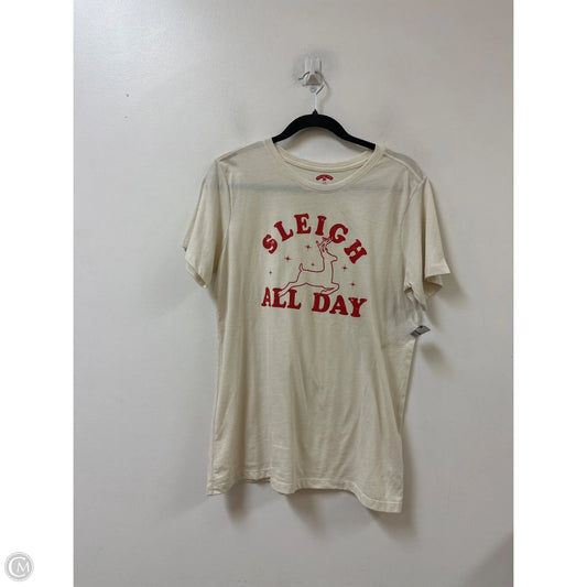 Top Short Sleeve By Clothes Mentor In Cream, Size: L