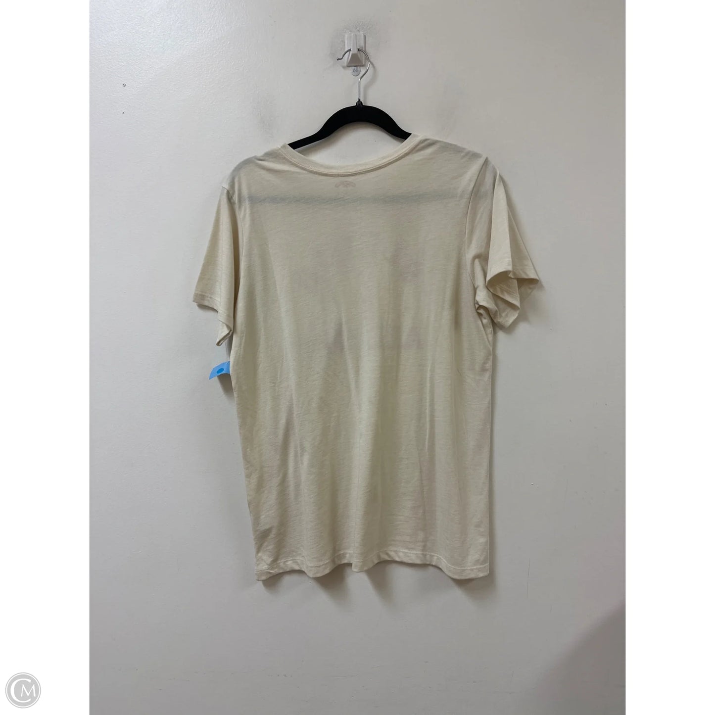 Top Short Sleeve By Clothes Mentor In Cream, Size: L