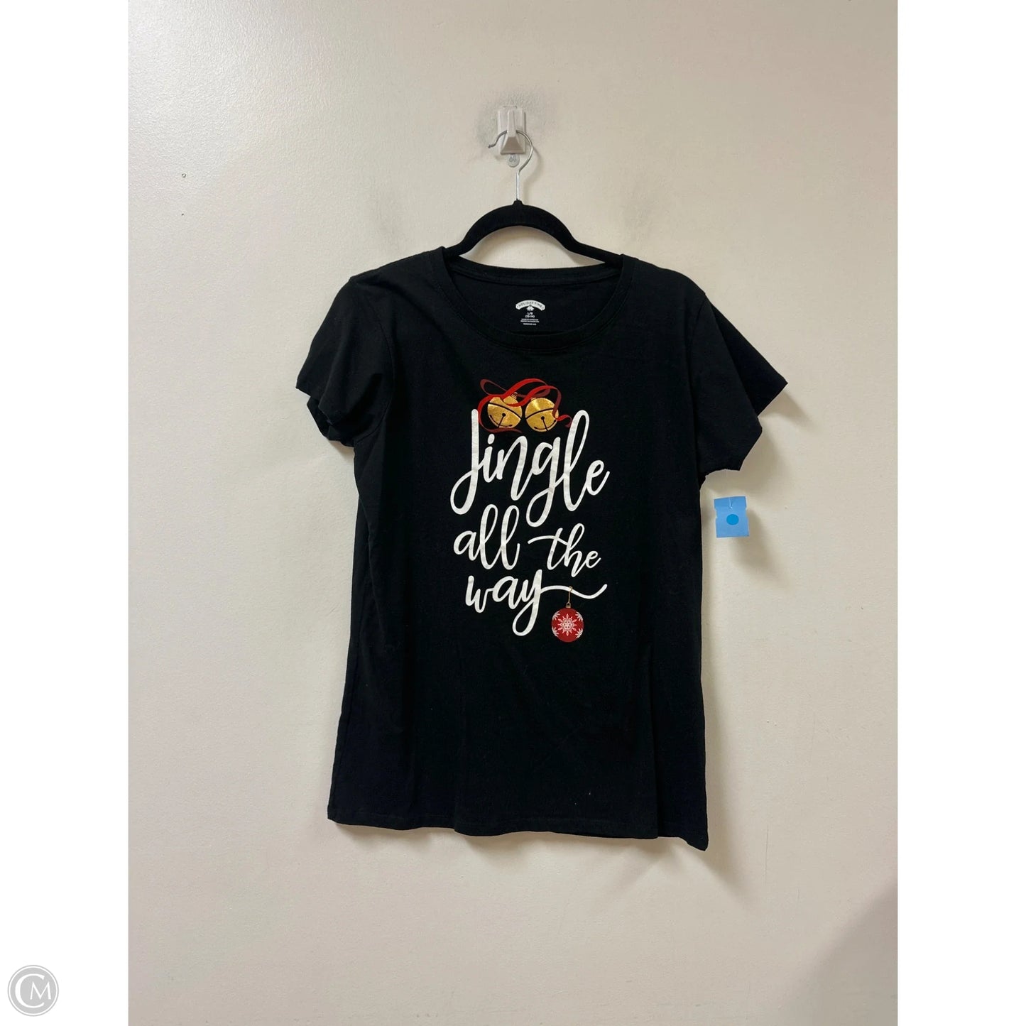 Top Short Sleeve By Clothes Mentor In Black, Size: L