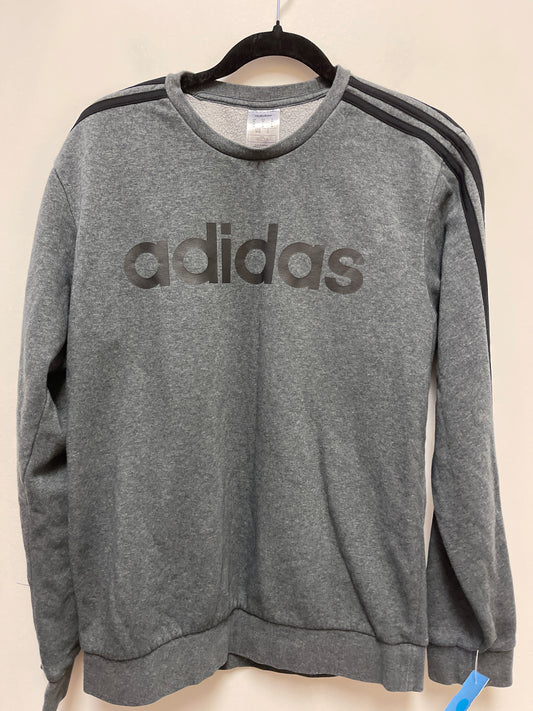 Athletic Sweatshirt Crewneck By Adidas In Grey, Size: M