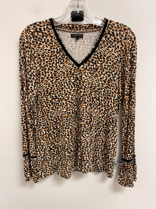 Top Long Sleeve By Jeanne Pierre In Animal Print, Size: S