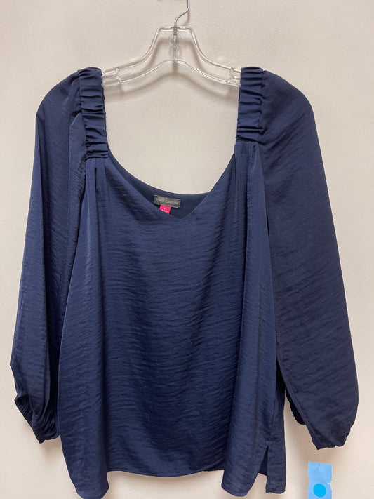 Top Long Sleeve By Vince Camuto In Navy, Size: L