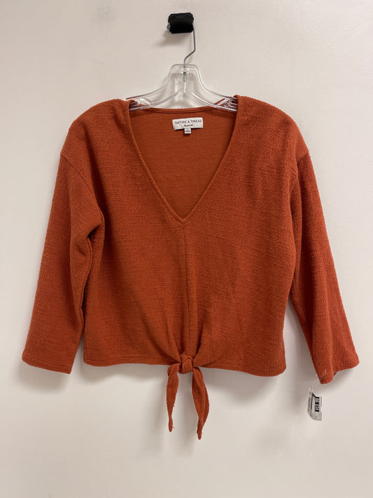 Top Long Sleeve By Madewell In Orange, Size: S