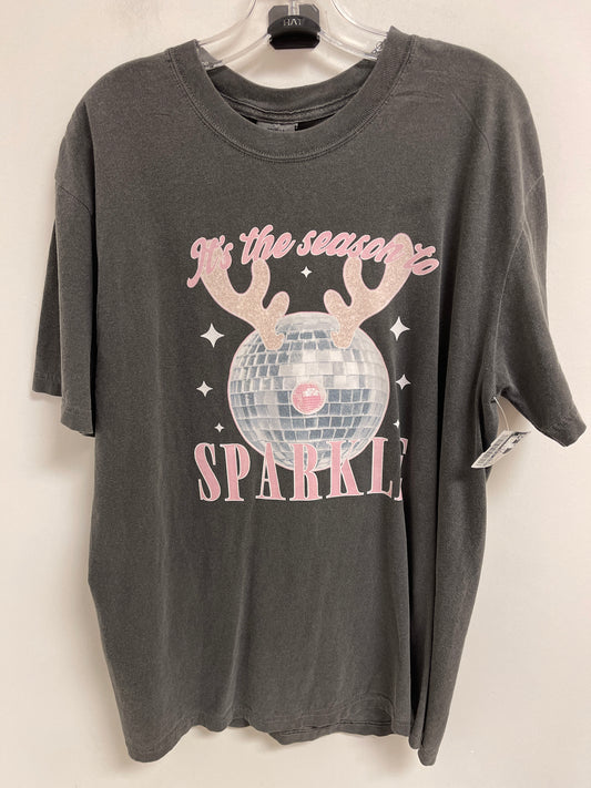 Top Short Sleeve By Comfort Colors In Grey, Size: L