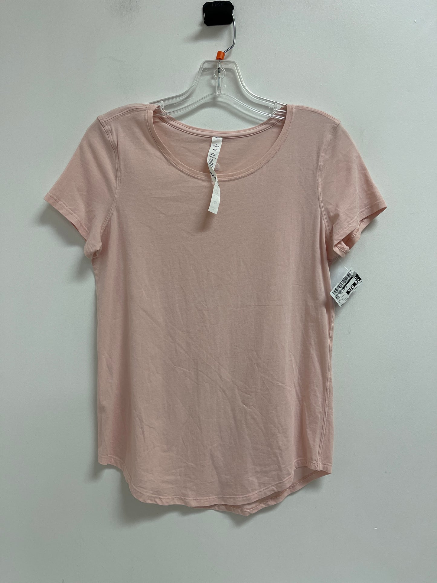 Athletic Top Short Sleeve By Lululemon In Pink, Size: S