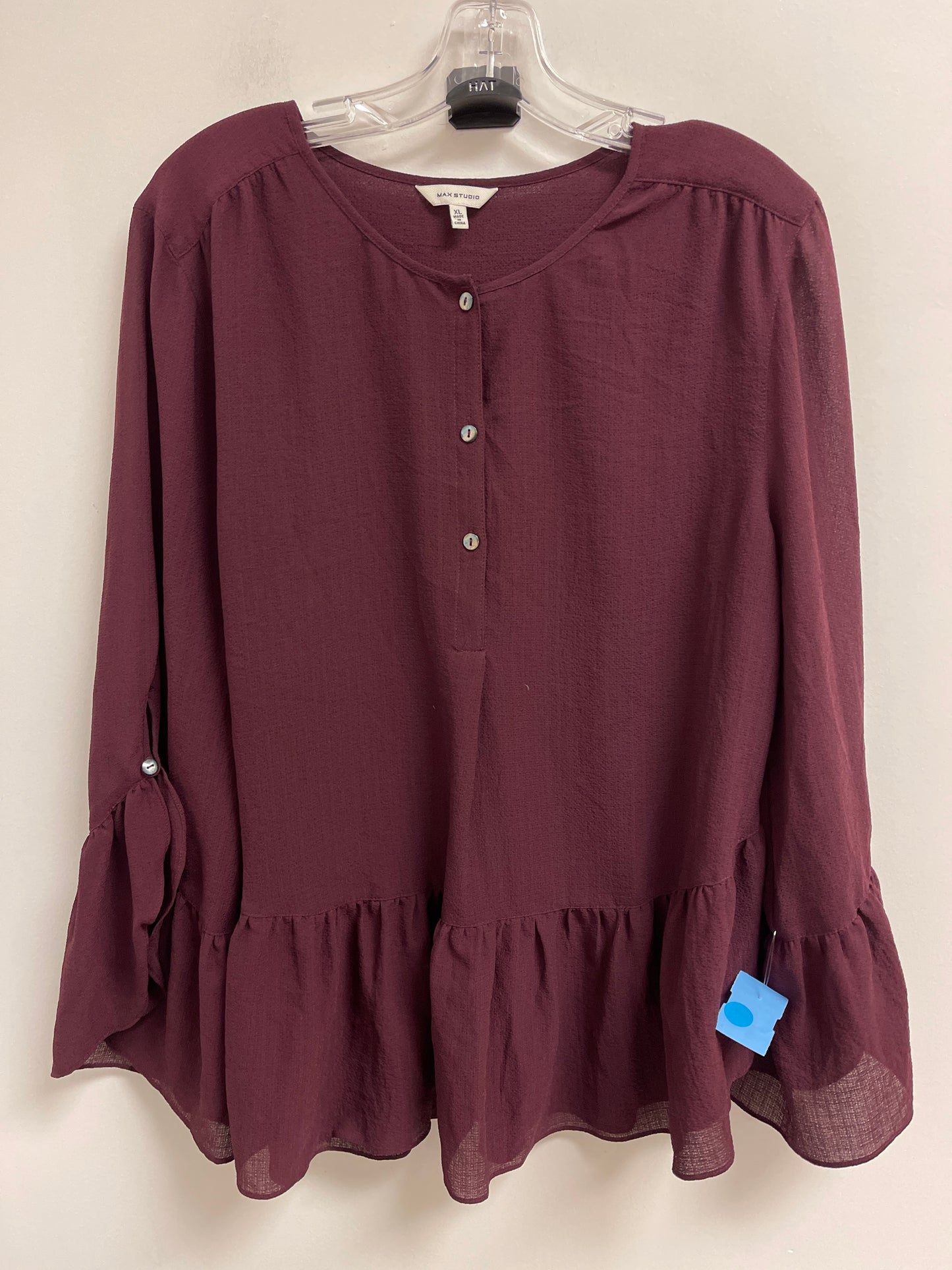 Top Long Sleeve By Max Studio In Purple, Size: Xl