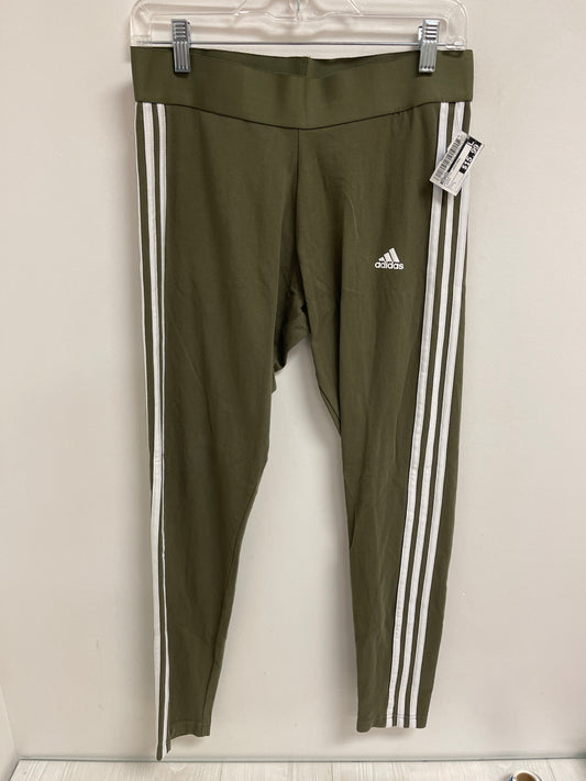 Athletic Leggings By Adidas In Green, Size: L