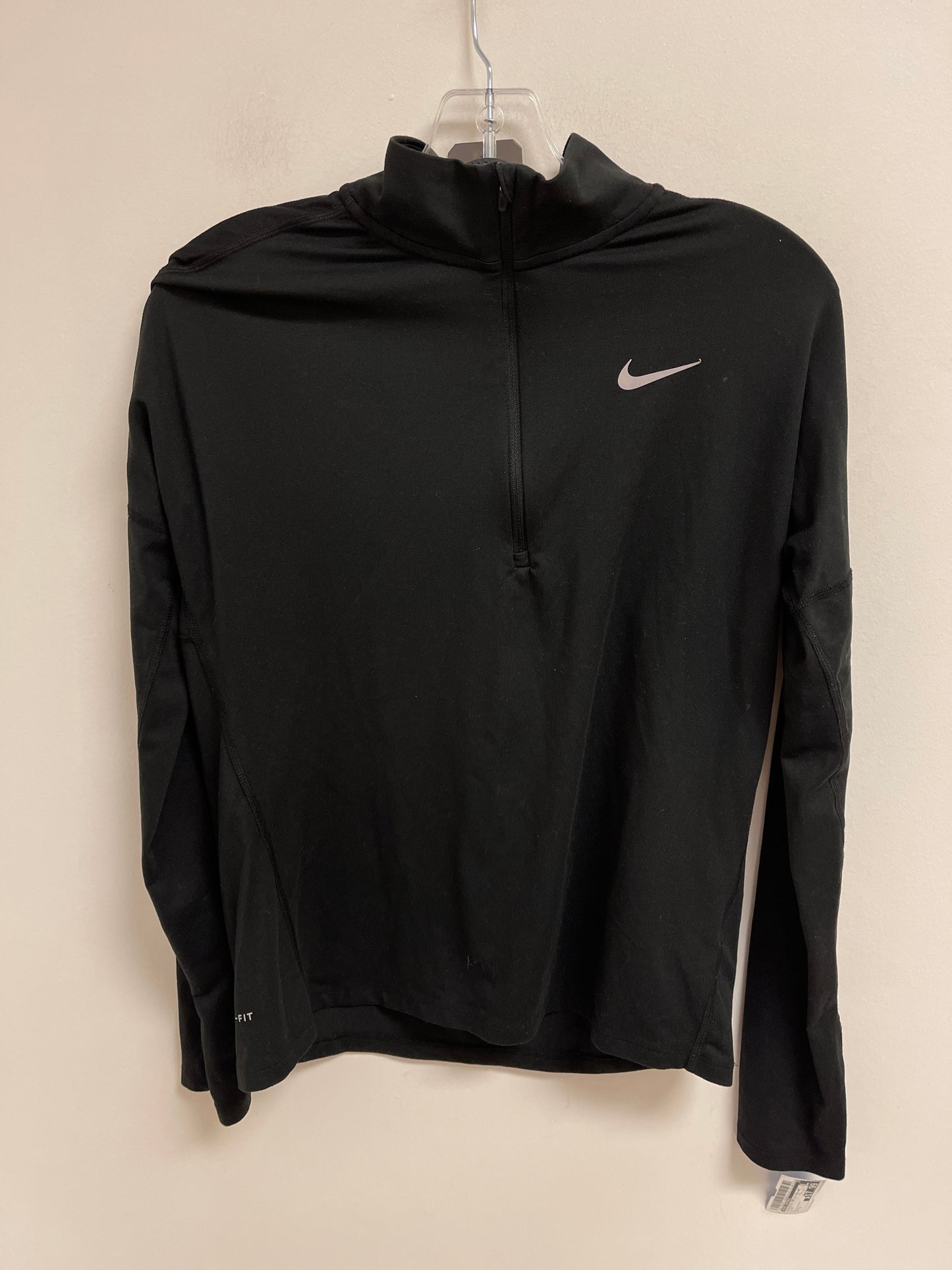 Athletic Top Long Sleeve Collar By Nike Apparel In Black, Size: S