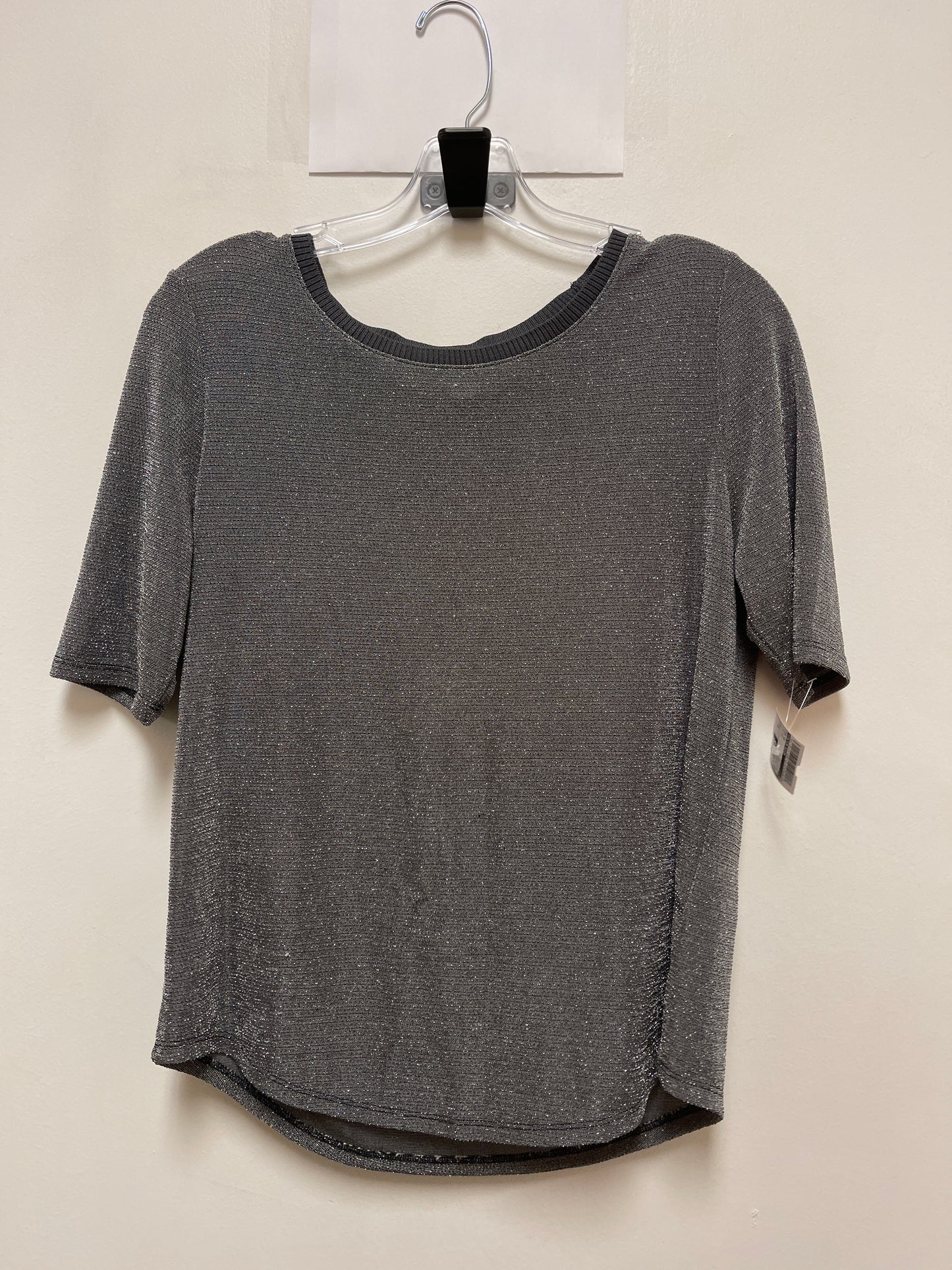 Top Short Sleeve By Calvin Klein In Silver, Size: S
