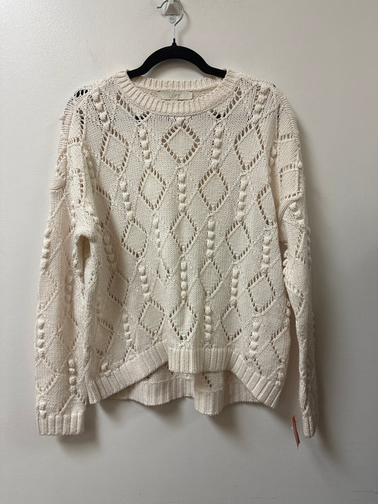 Sweater By Loft In Cream, Size: M