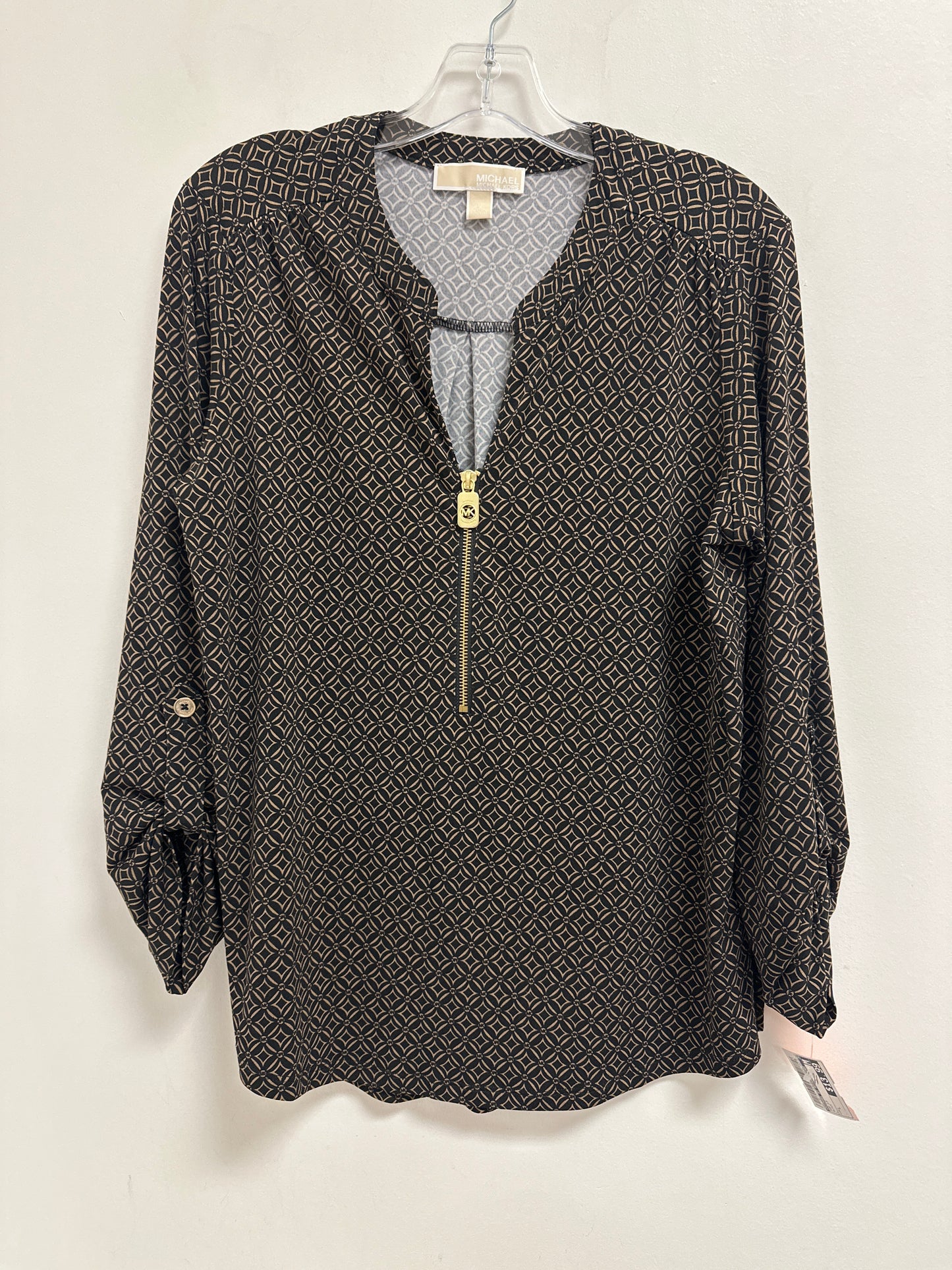 Top Long Sleeve By Michael By Michael Kors In Black, Size: L