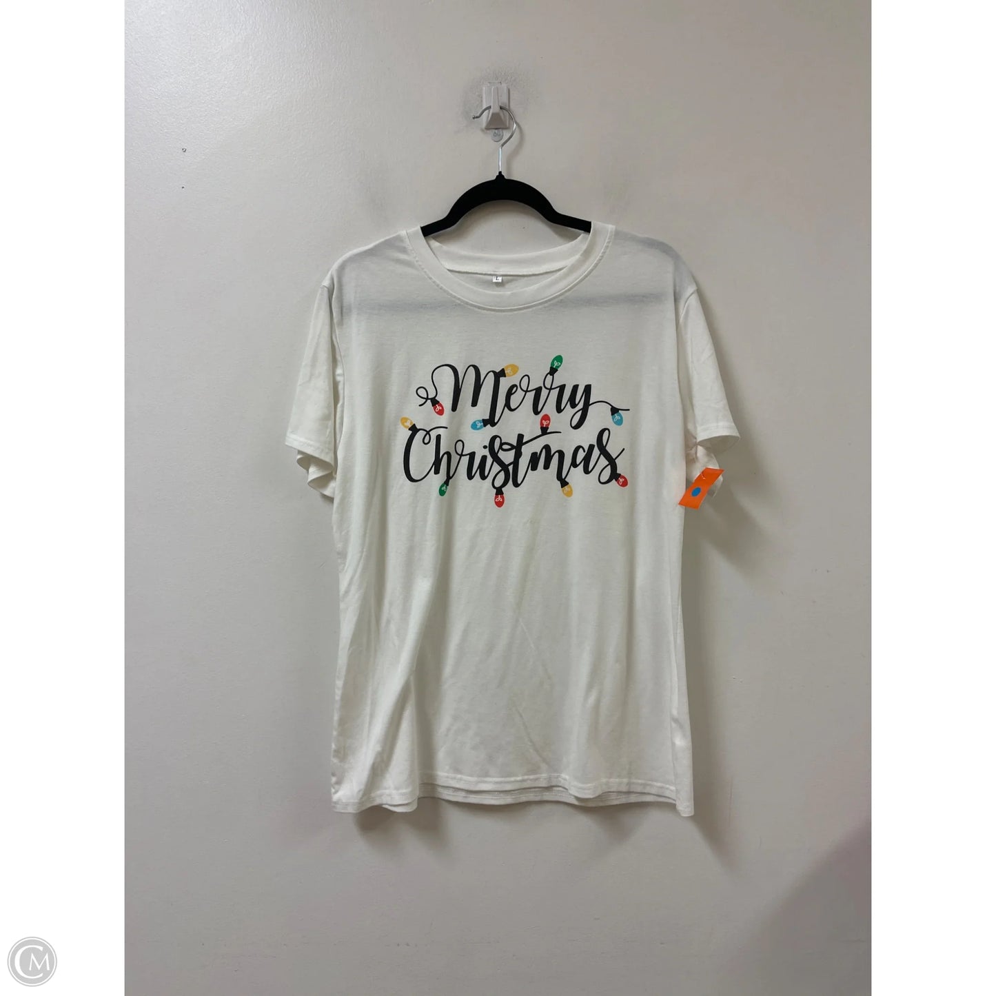 Top Short Sleeve By Clothes Mentor In White, Size: L