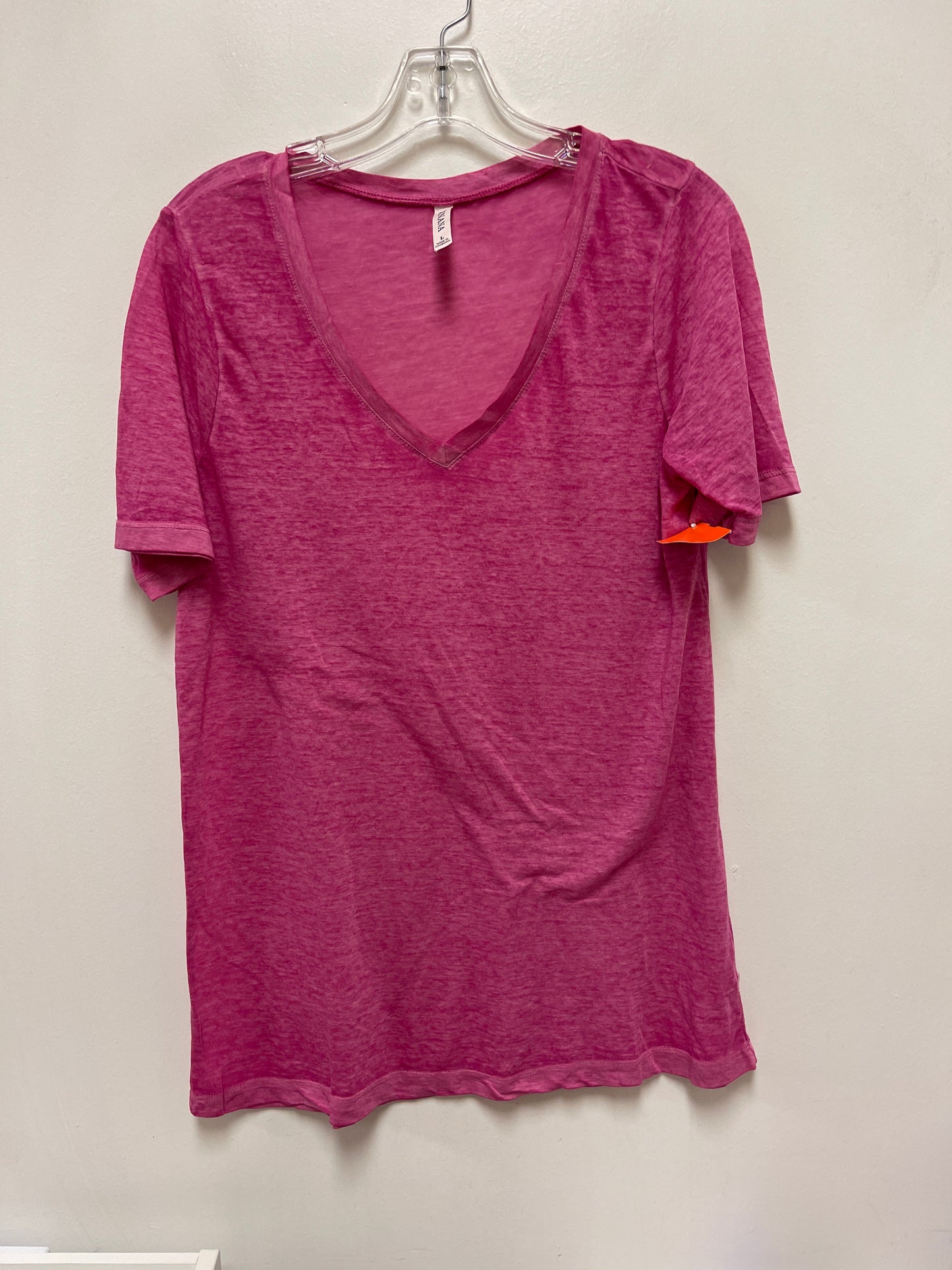 Top Short Sleeve By Zenana Outfitters In Pink, Size: L