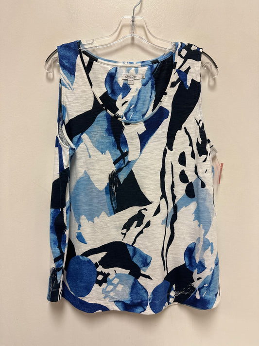 Top Sleeveless By Chicos In Blue, Size: Xl