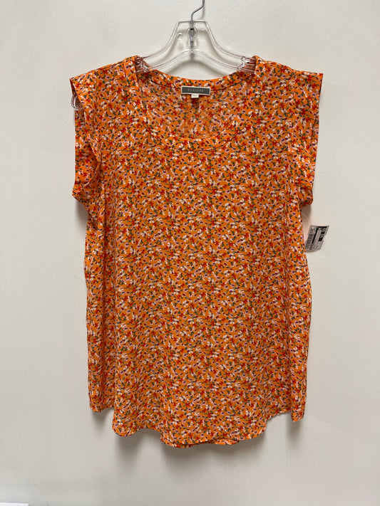 Top Sleeveless By Pleione In Orange, Size: M