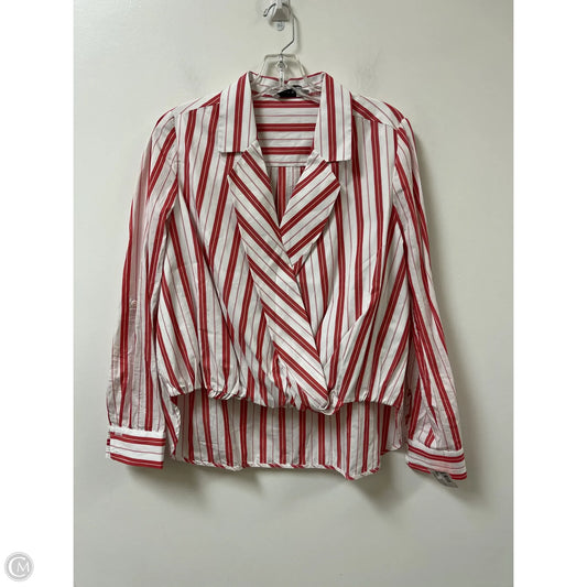 Top Long Sleeve By Clothes Mentor In Red & White, Size: S