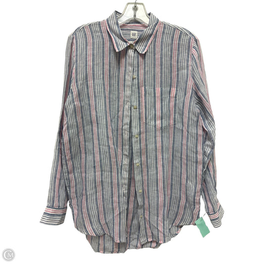 Blouse Long Sleeve By Gap In Blue & Pink, Size: Xs