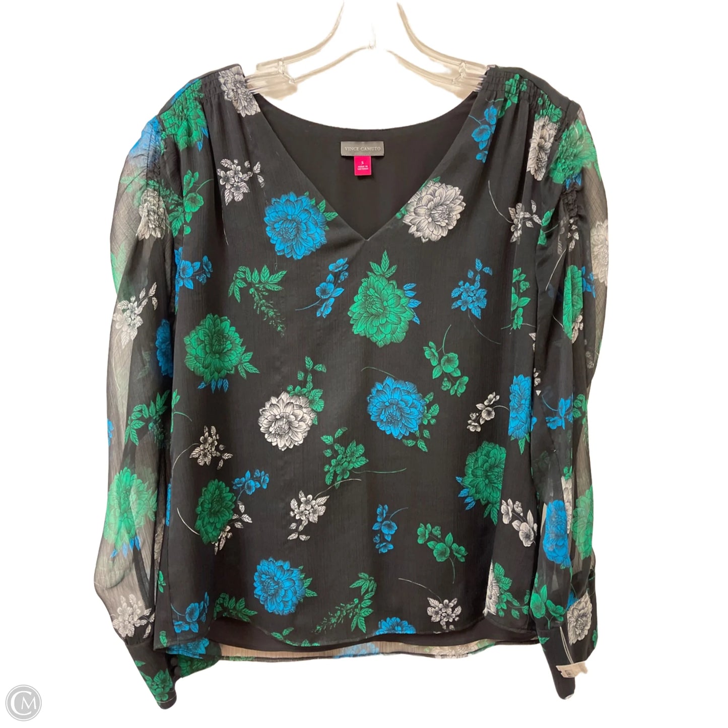 Top Long Sleeve By Vince Camuto In Black, Size: S