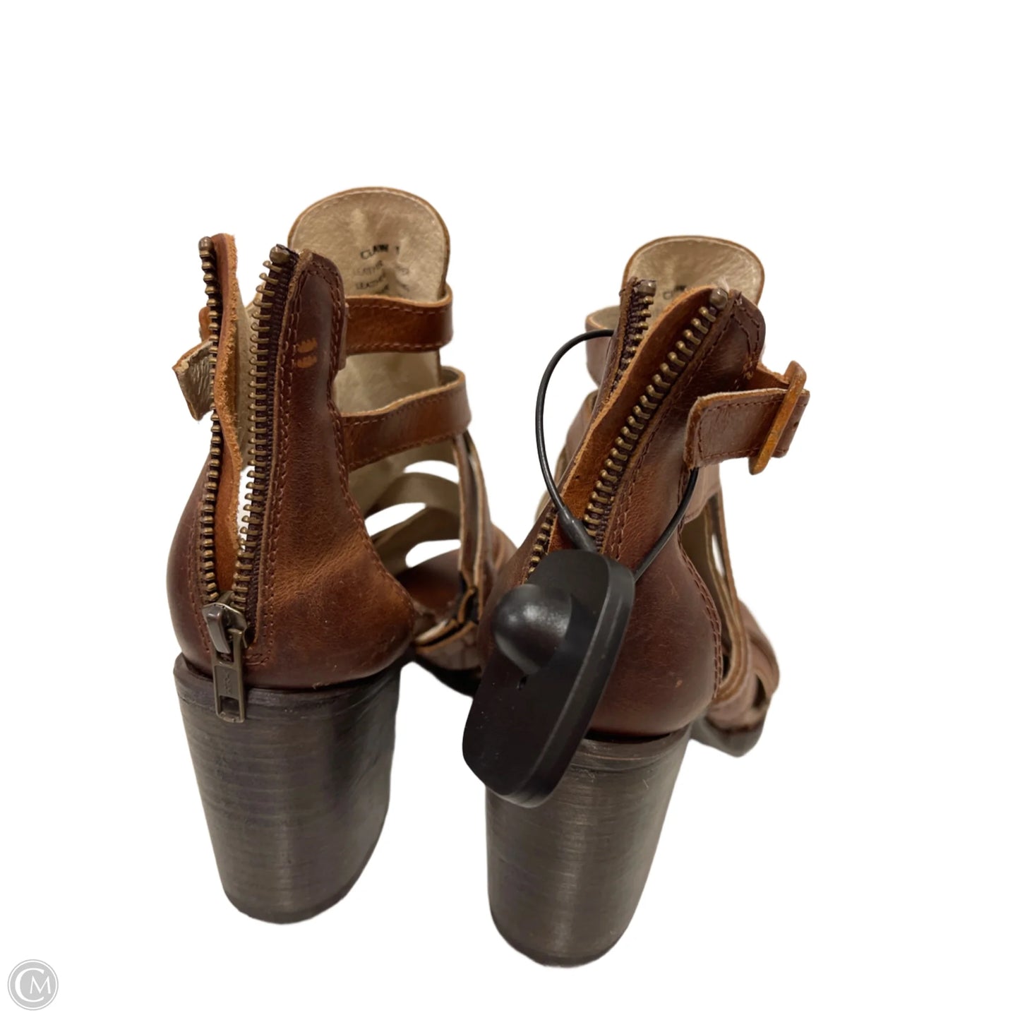 Sandals Heels Block By Freebird In Brown, Size: 9