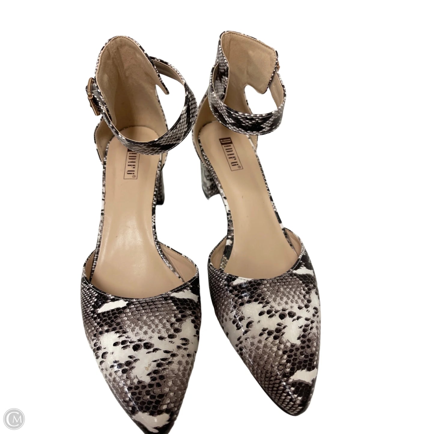 Sandals Heels Block By Clothes Mentor In Snakeskin Print, Size: 9