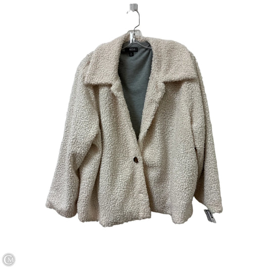 Jacket Faux Fur & Sherpa By Ana In Cream, Size: 1x
