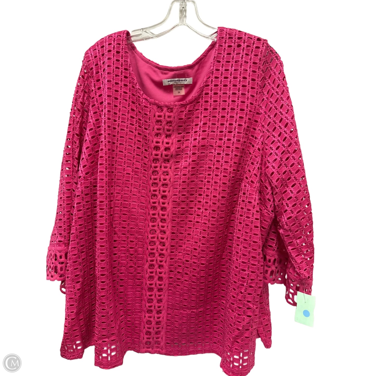 Top Long Sleeve By Allison Daley In Pink, Size: 3x