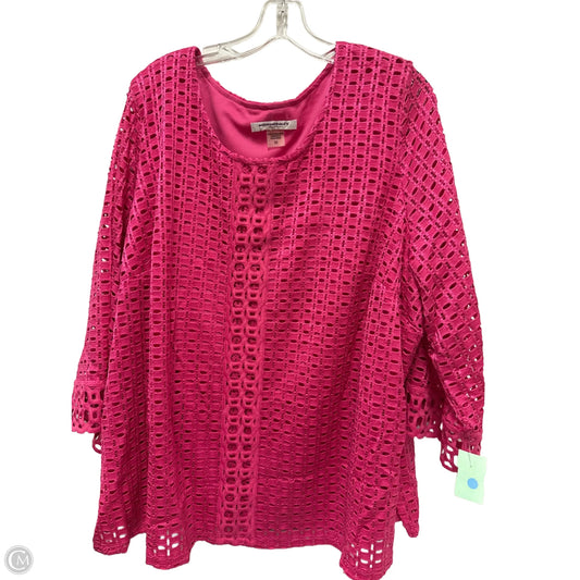 Top Long Sleeve By Allison Daley In Pink, Size: 3x