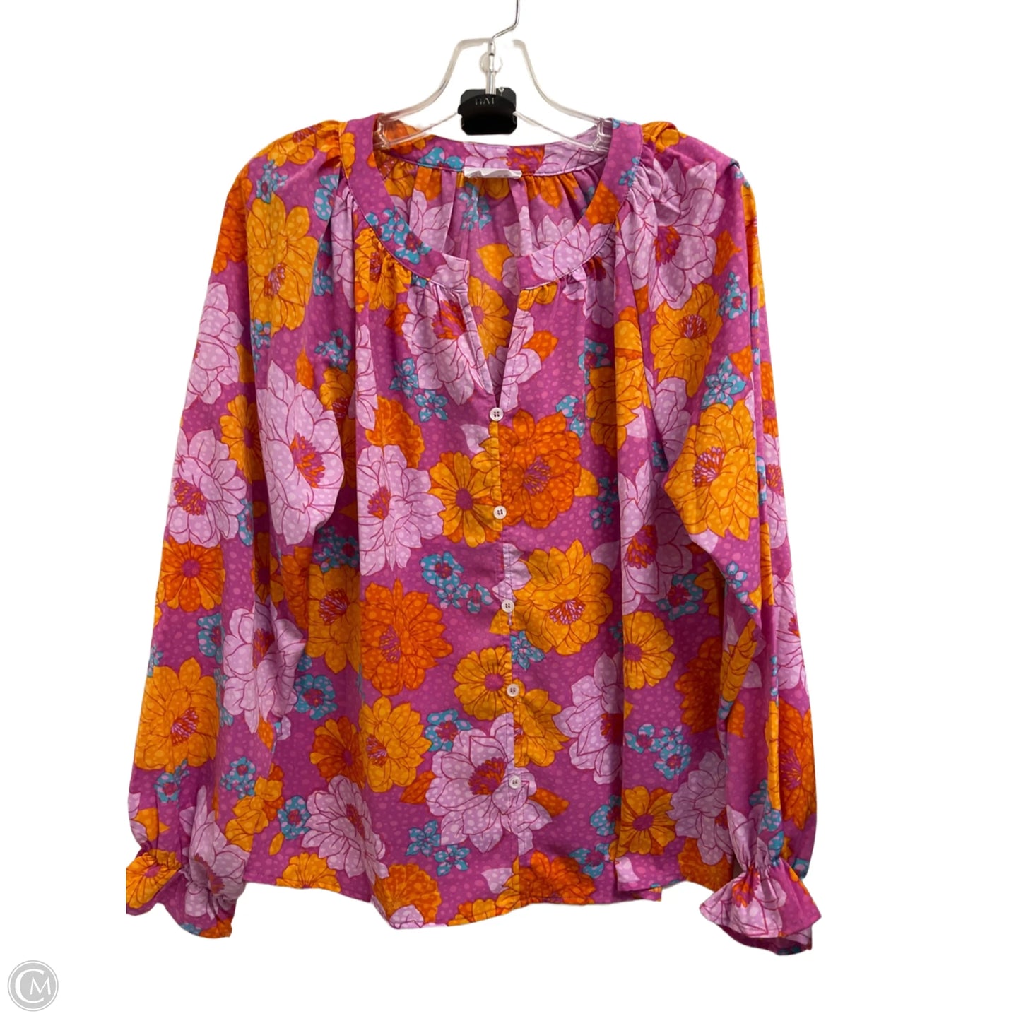 Top Long Sleeve By Clothes Mentor In Plaid Pattern, Size: M