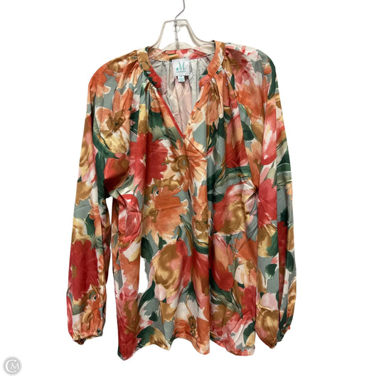 Top Long Sleeve By Clothes Mentor In Orange, Size: M