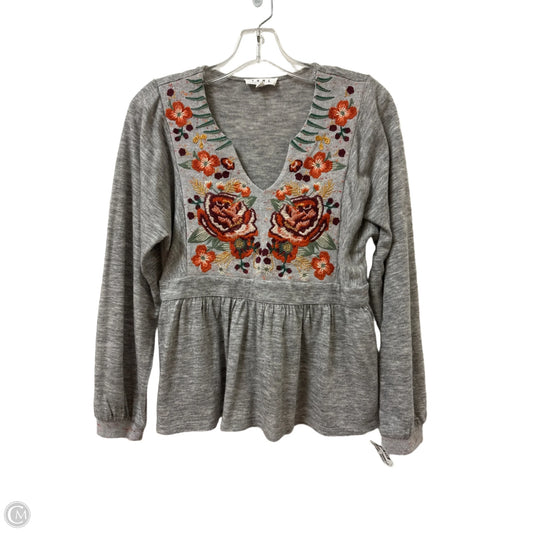 Top Long Sleeve By Thml In Grey, Size: S