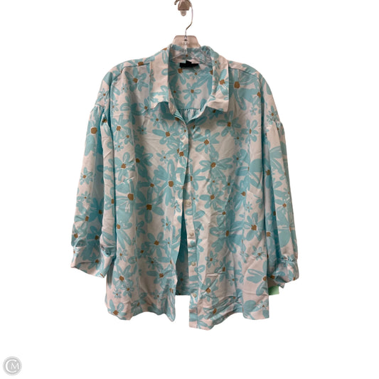 Blouse Long Sleeve By Alfani In Blue, Size: 2x
