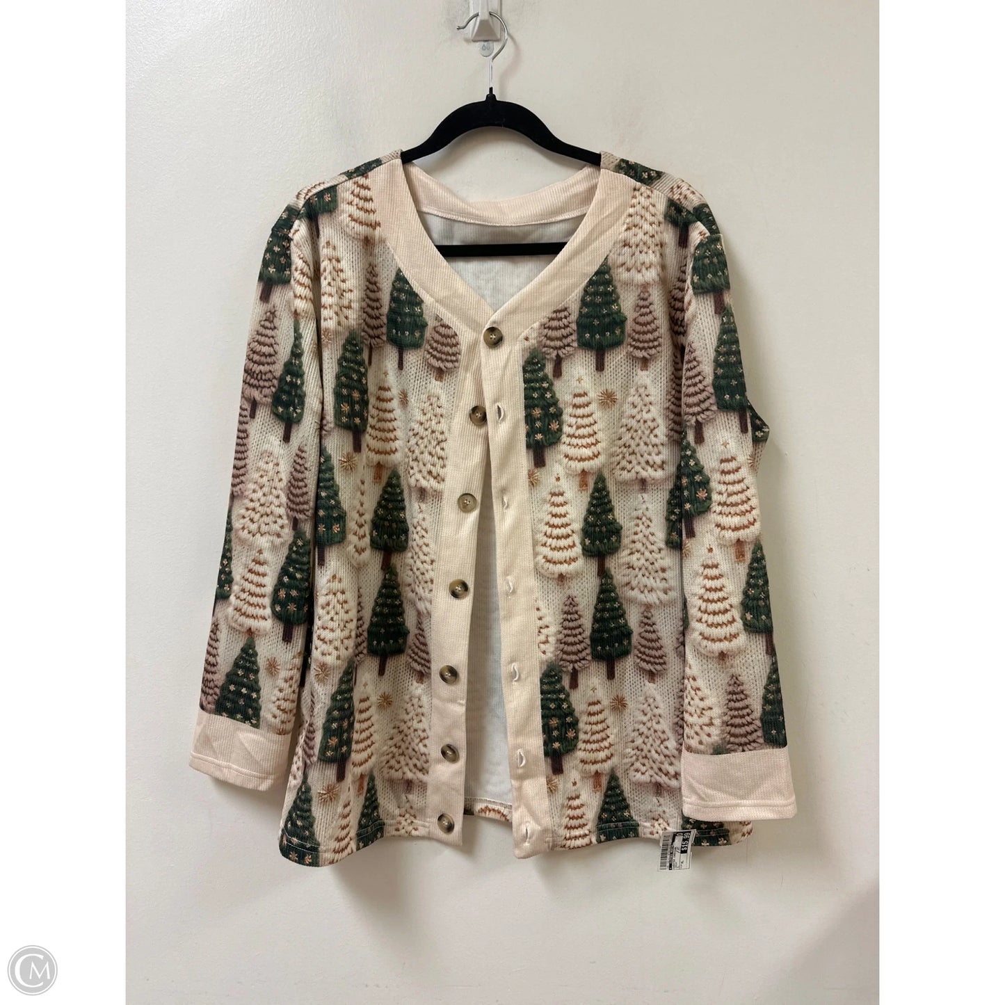 Sweater Cardigan By Clothes Mentor In Cream, Size: Xl